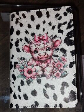 Cute Pink Cow A6 Binder Notebook Matching Paper 100 Sheets